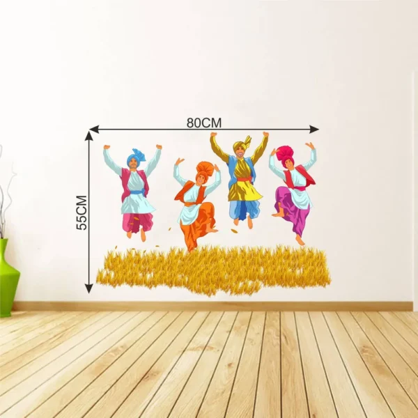 Punjabi bhangra dance theme wall sticker RPC1391