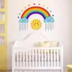 Rainbow with clouds and sun wall decal RPC1695T38