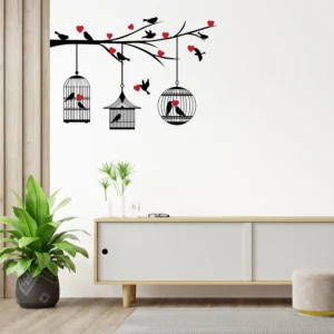 Romantic birds and love tree wall sticker RPC2192T25
