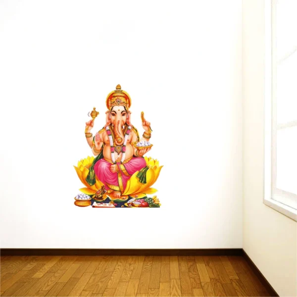 Sacred ganesha and lotus design wall sticker RPC2106T38