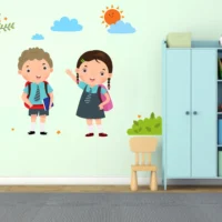 School themed boy and girl wall sticker RPC594
