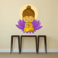 Serene baby buddha with lotus wall sticker RPC1890T50