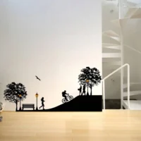 Serene park scene wall sticker RPC482