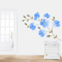 Sophisticated indigo flower wall decal RPC195
