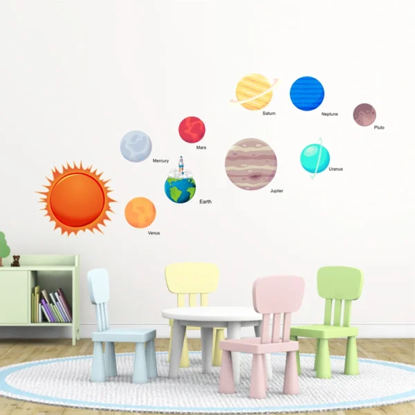 Space themed solar system wall decal RPC1881T50