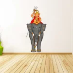 Spiritual depiction of ganesha on an elephant wall sticker RPC317