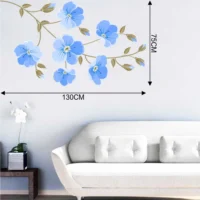 Stylish floral design in indigo wall sticker RPC195