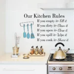 Stylish kitchen rules wall sticker RPC802