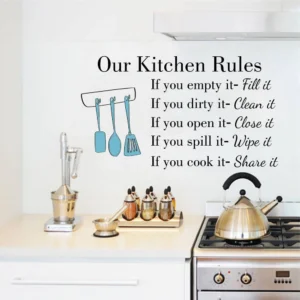 Stylish kitchen rules wall sticker RPC802