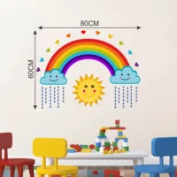 Sun clouds and rainbow decorative wall sticker RPC1695T38