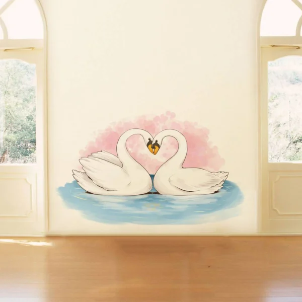 Swans in love wall sticker RPC1107