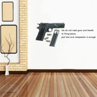 Symbolic gun and peace message wall sticker RPC1944T50