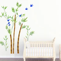 Tranquil bamboo forest with birds wall sticker RPC1747T38