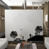 Tranquil evening park design wall sticker RPC482