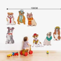 Trendy dog family wall sticker RPC399