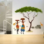 Tribal ladies in jungle scene wall sticker RPC217
