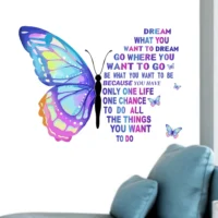 Uplifting wall decal butterfly and positive messages DOD2361T50