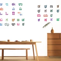 Vibrant kannada alphabet chart wall sticker RPC2482