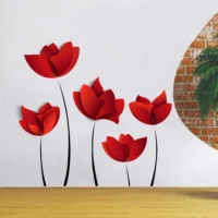 Vibrant red blossom wall sticker RPC192