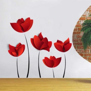 Vibrant red blossom wall sticker RPC192