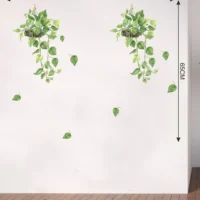 Wall sticker depicting a beautiful hanging pot with a money plant RPCFS1010