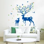 Wall sticker depicting a mother deer with her fawn in a peaceful setting RPCFS1098
