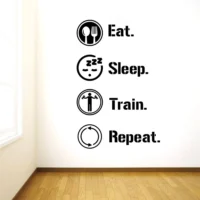Wall sticker eat sleep train repeat gym quote RPC1208