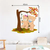 Wall sticker featuring bears having fun on a swing RPCFS6048