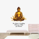 Wall sticker featuring buddhas quotes on mindfulness and peace RPCFS1050