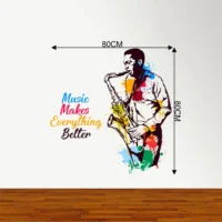 Wall sticker for music lovers music makes everything better RPC1128