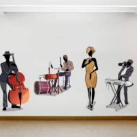 Wall sticker of a lively club music band in action RPC961