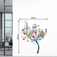 Wall sticker of a lively tree with circular leaves and butterflies RPCFS6033T50
