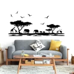 Wall sticker of a thirsty animal in an african safari near the river RPCFS6012T50