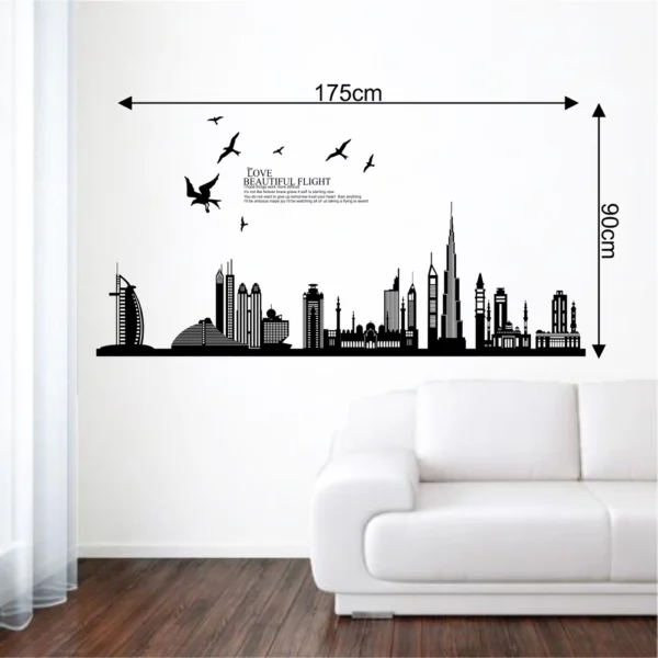 Wall sticker of burj khalifa with a motivational quote on flight RPCFS6013T50