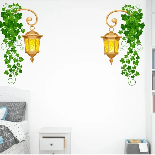 Wall sticker with antique lamps and ivy vines RPC2645T38