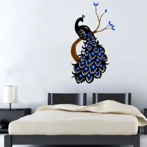Wall sticker with beautiful peacock on tree RPC1680T50