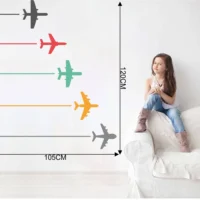 Wall sticker with brightly painted airplanes for a cheerful atmosphere RPC942