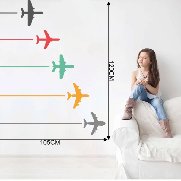 Wall sticker with brightly painted airplanes for a cheerful atmosphere RPC942