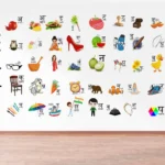 Wall sticker with hindi varnamala RPC1077