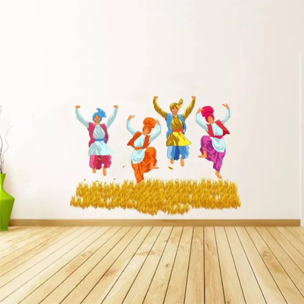 Wall sticker with punjabi bhangra dance RPC1391