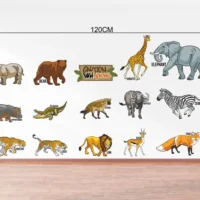Wild animal caution for kids room wall sticker RPC1070