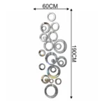 Silver Ring and Dot Self Adhesive Mirror Art for Contemporary Spaces RMS5013S