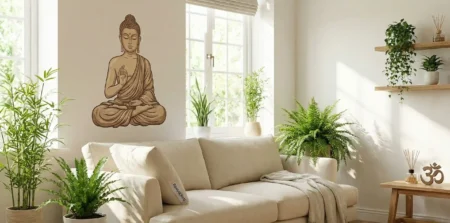 Living room Meditating Buddha Vastu sticker