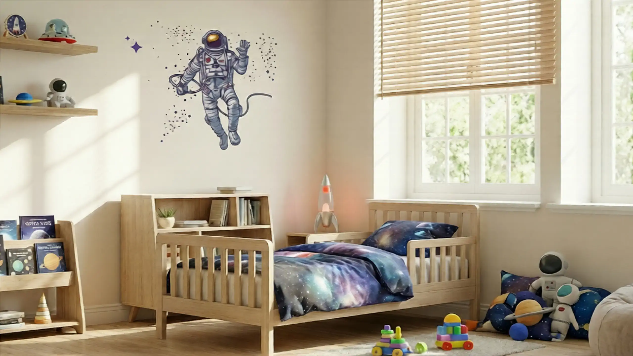 kids bed room full astronaut wall sticker